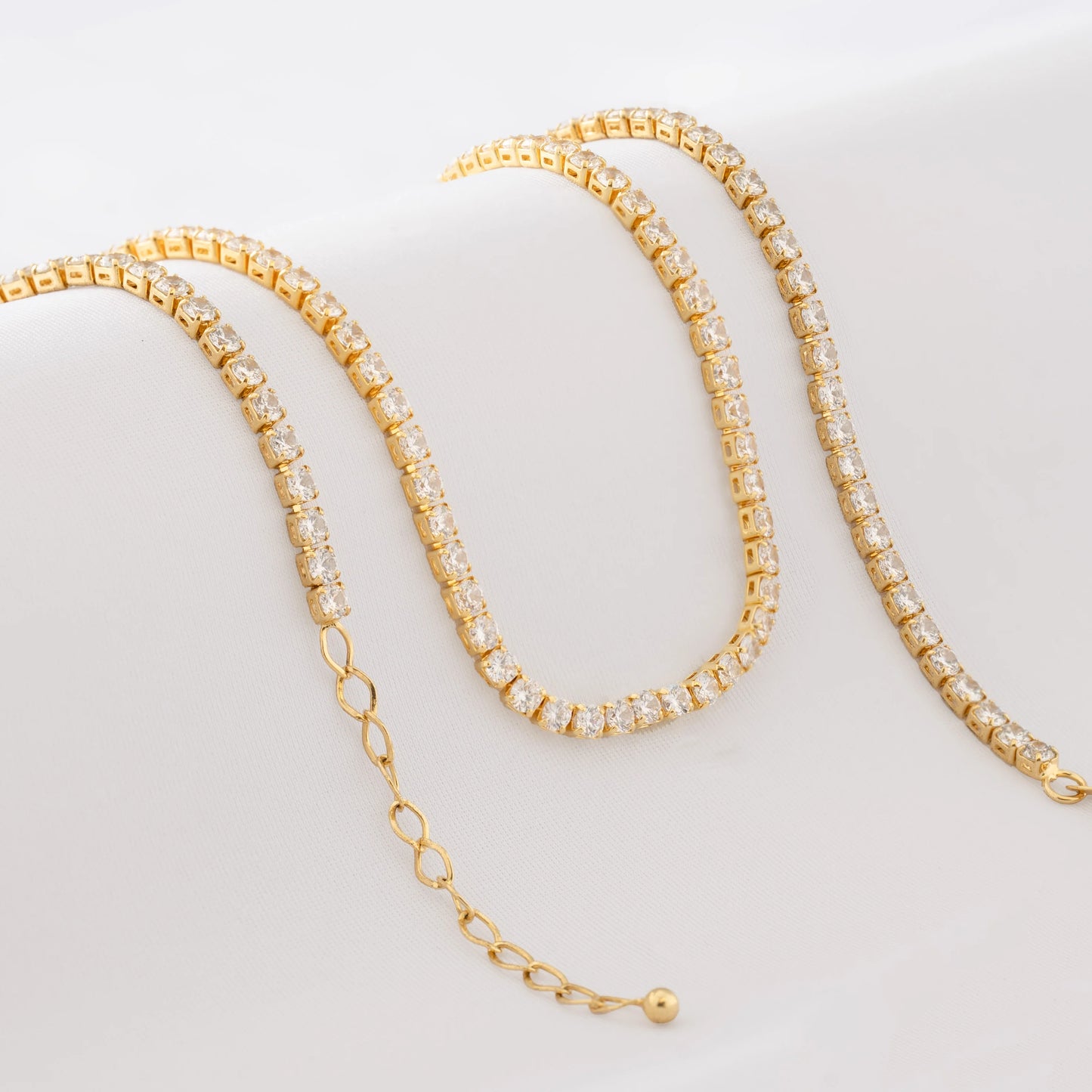 43001C - Cadena Circonias Unisex 45 Cms Cristal