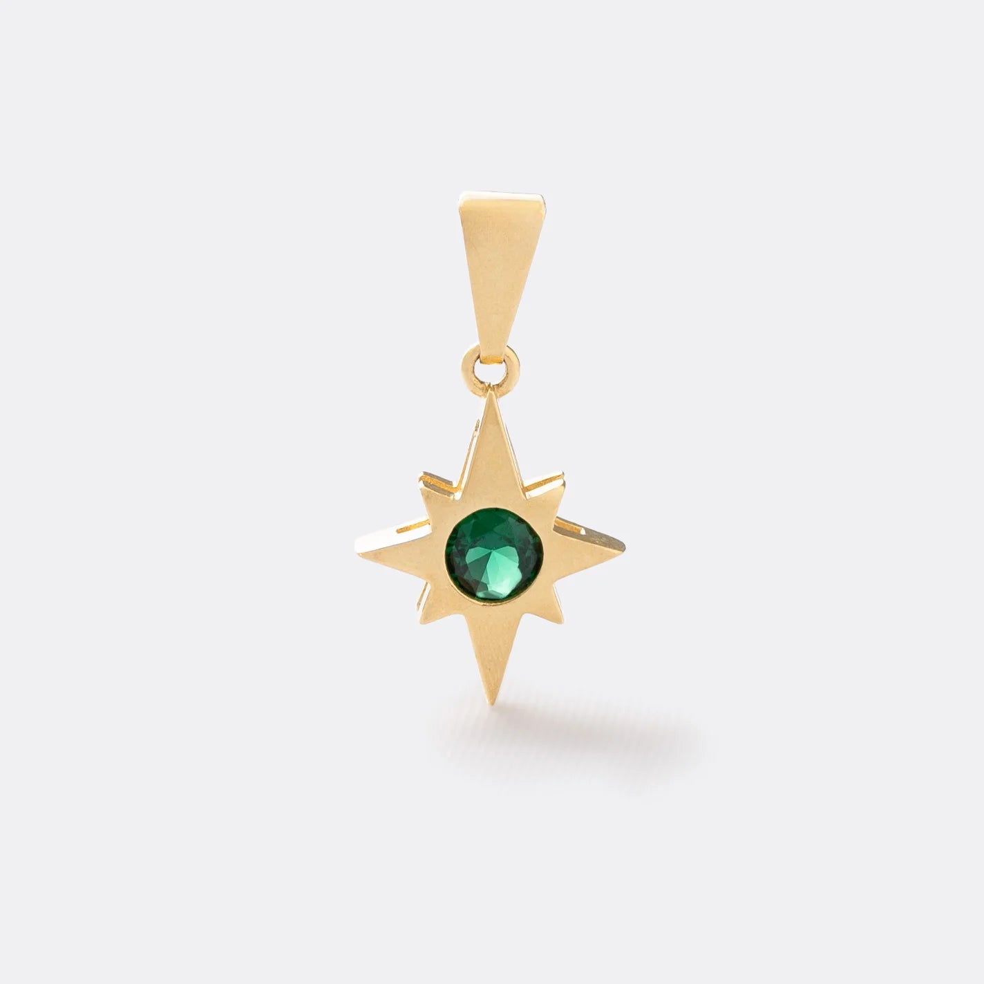 23068V - Dije Estrella Circonia VERDE