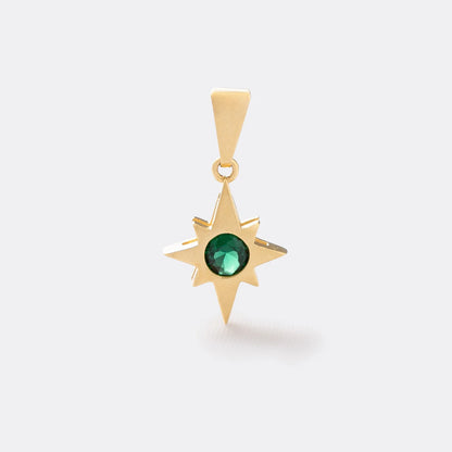 23068V - Dije Estrella Circonia VERDE
