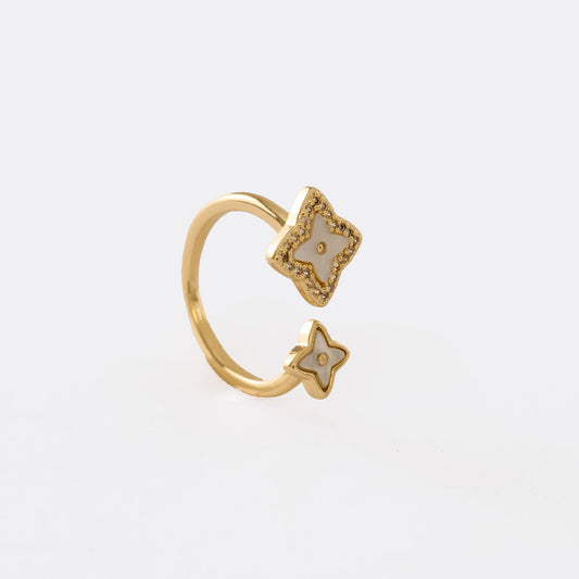 13098 - Anillo Double Lottus Ajustable