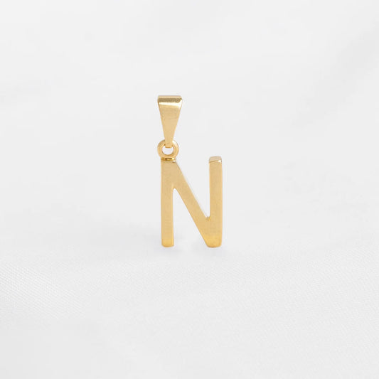 25360N - Dije Silueta Letra N Lisa Grande