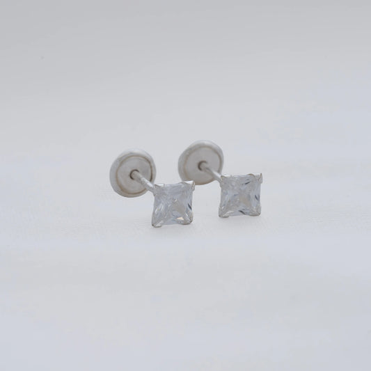 S-35012 - A Topo Solitario Circon Cuadrado 4mm