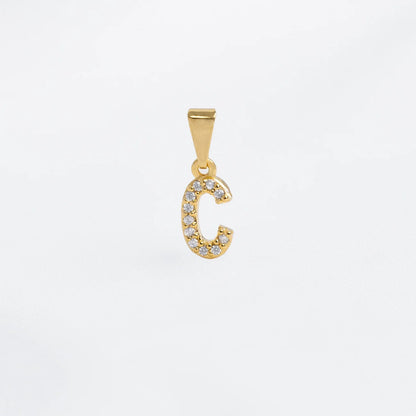 23370C - Dije Silueta Letra C Mediana Con Circones
