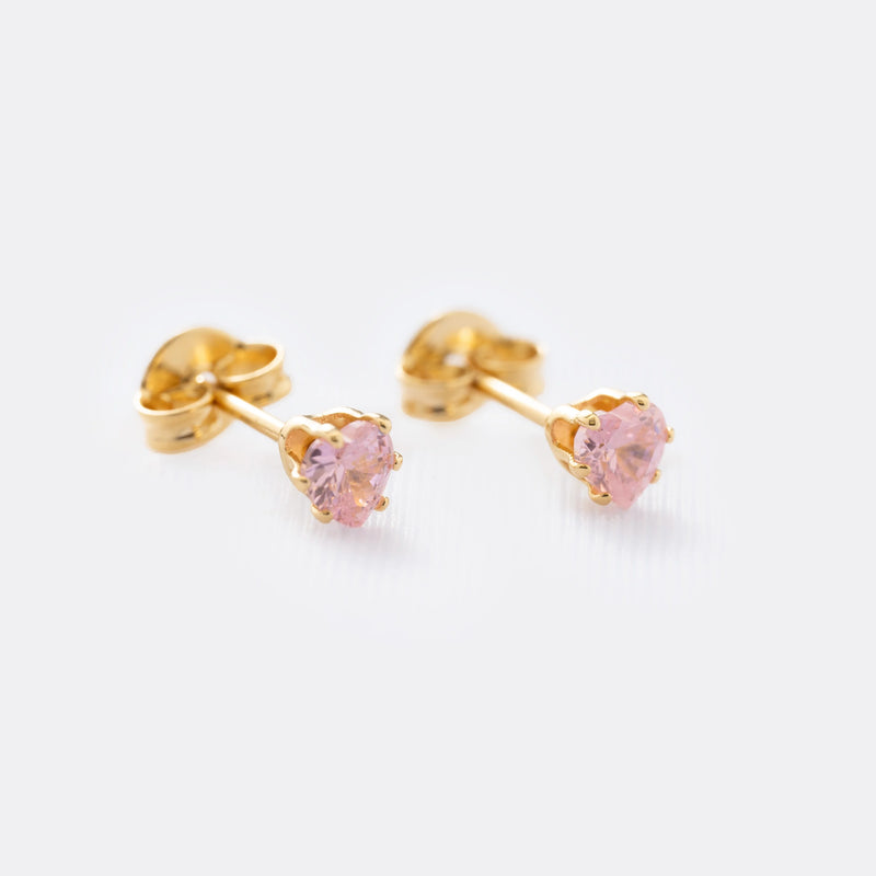 33023RS - Topitos Circonia Corazón ROSA