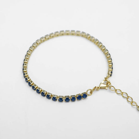 54001A - Pulsera Circonias Azul Unisex