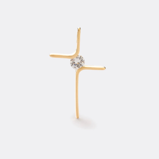 23052V - Dije Cruz Circonia 4 Cms Cristal