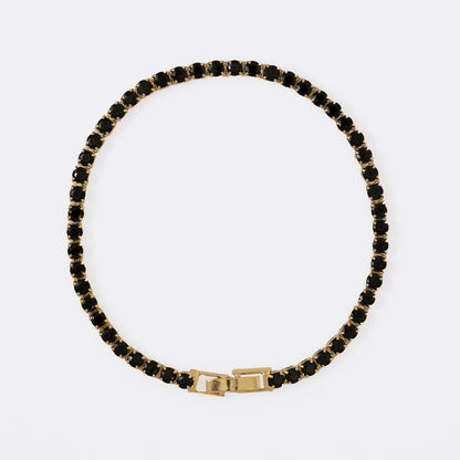 50027N - Pulsera Circonias Negro 20 Cms