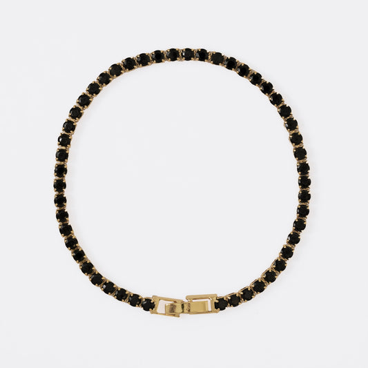 50027N - Pulsera Circonias Negro 20 Cms