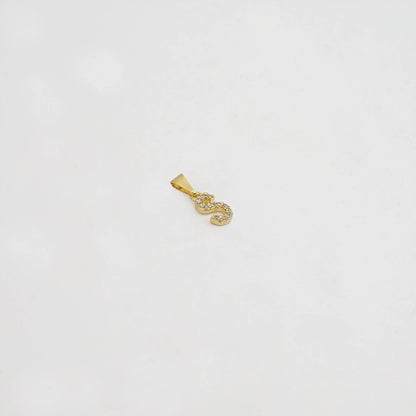 23370S - Dije Silueta Letra S Mediana Con Circones