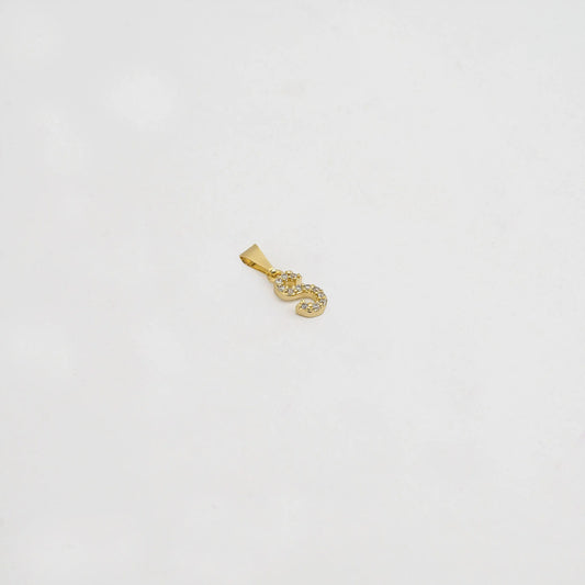 23370S - Dije Silueta Letra S Mediana Con Circones