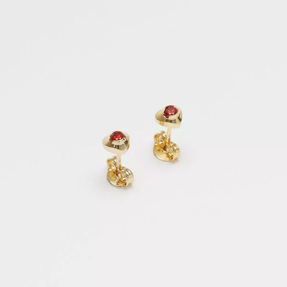 34045R - Topitos Corazón Mini Circonia ROJO