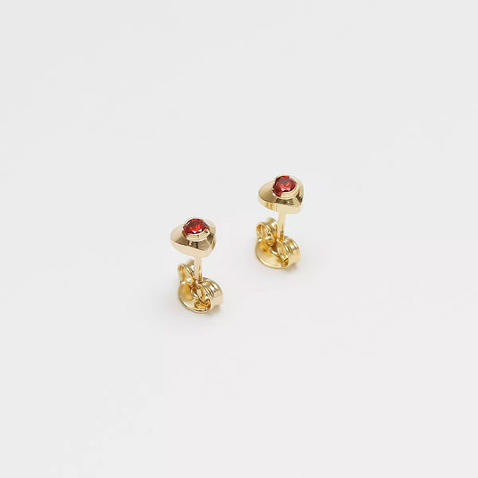 34045R - Topitos Corazón Mini Circonia ROJO