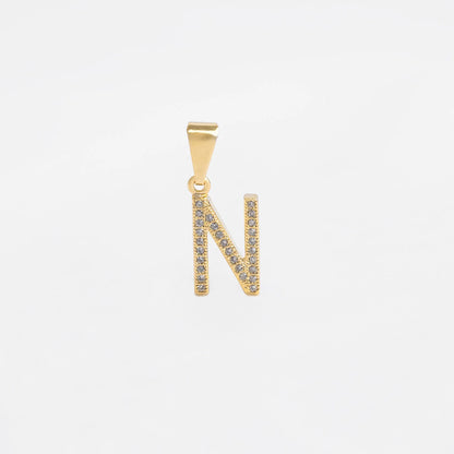 24360N - Dije Silueta Letra N Grande