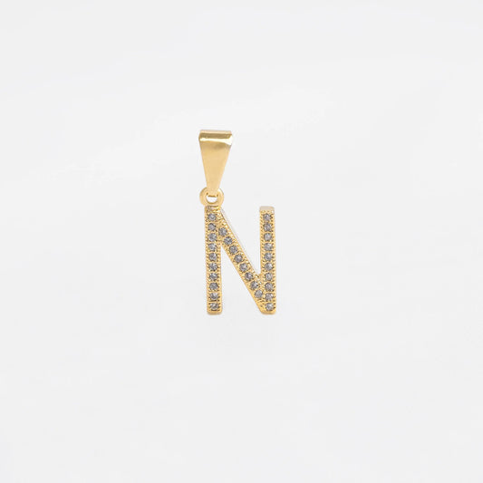 24360N - Dije Silueta Letra N Grande