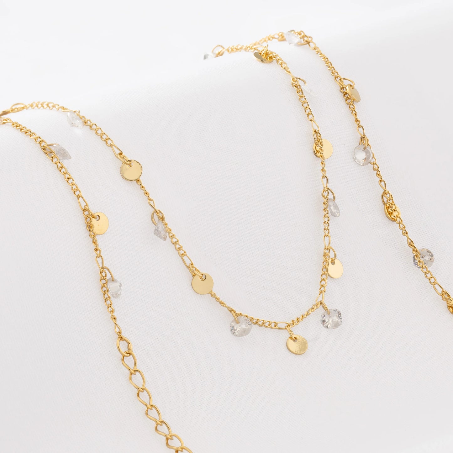 44006 - Cadena Cubana circonios 45 cm + extensor