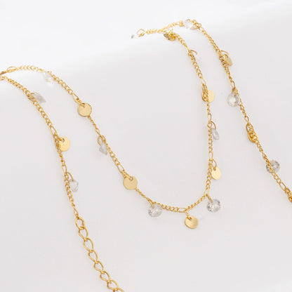 44006 - Cadena Cubana circonios 45 cm + extensor