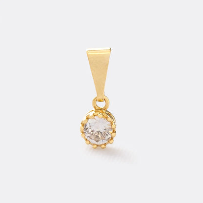 J23169C - Dije  Circonia Mini Redonda Pequeña Cristal