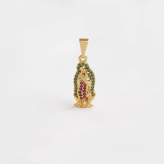 J23145 - Dije V. Guadalupe Silueta circonias 2 Cms