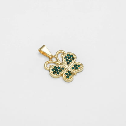 23098 - Dije Mariposa Circones Verdes