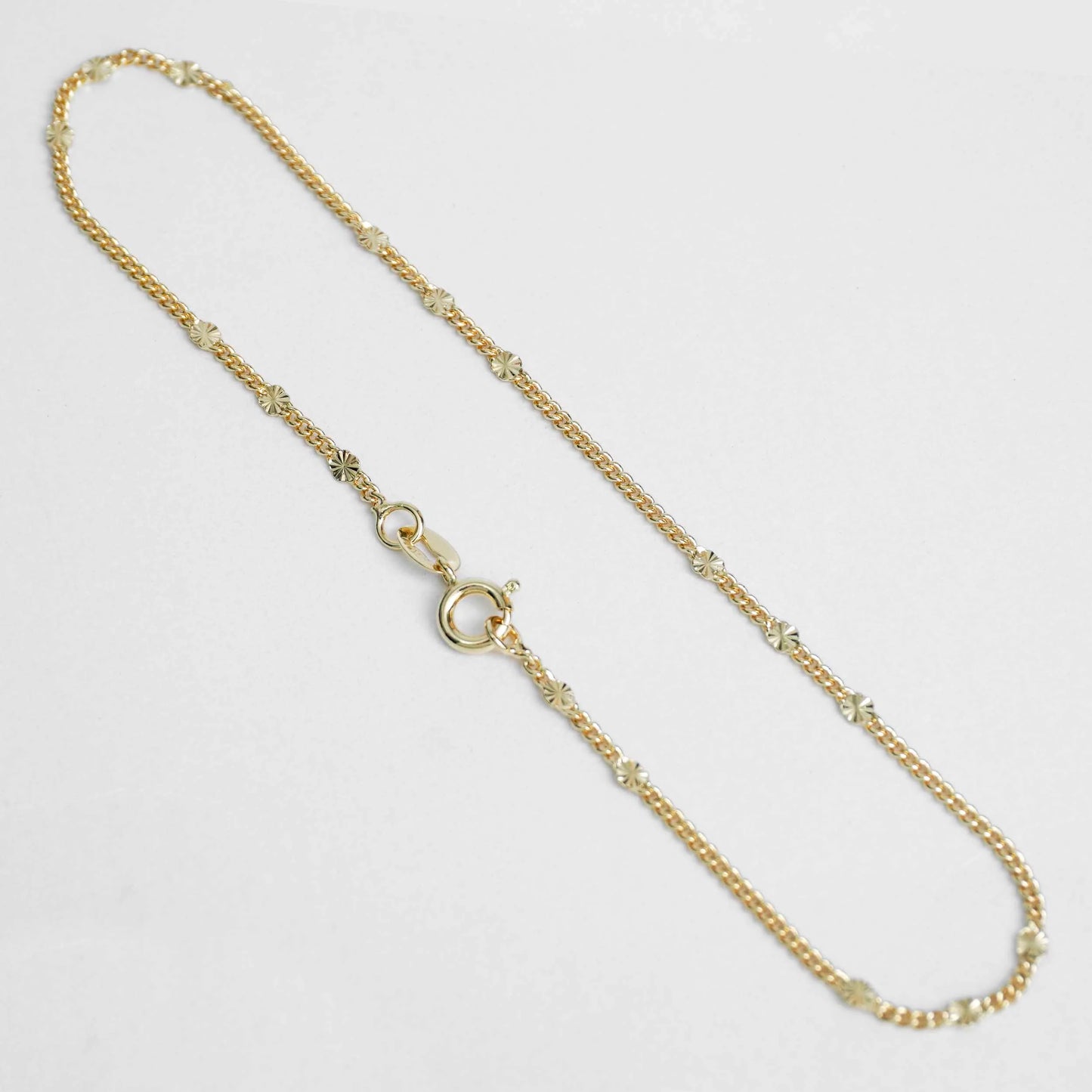 54024 - Tobillera Cubana Destello Sol 24.5Cms