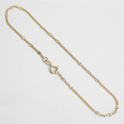 54024 - Tobillera Cubana Destello Sol 24.5Cms