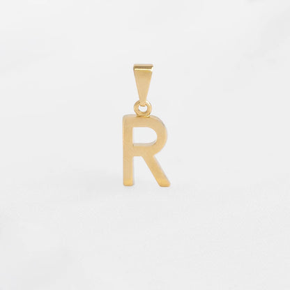 25360R - Dije Silueta Letra R Lisa Grande