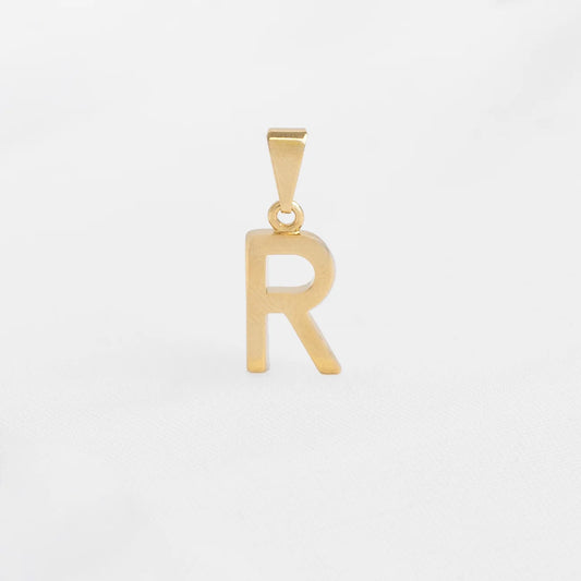 25360R - Dije Silueta Letra R Lisa Grande