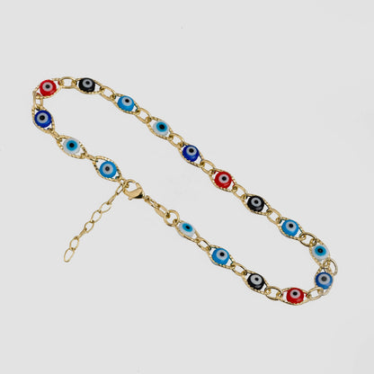 54069 - Tobillera Ojo Turco Multicolor 23 Cms + 2 Cms Extensor