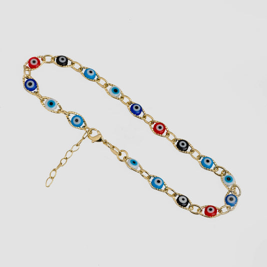 54069 - Tobillera Ojo Turco Multicolor 23 Cms + 2 Cms Extensor