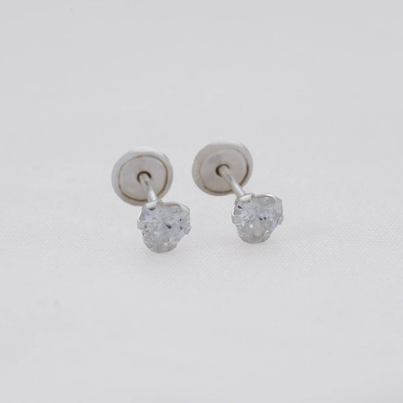 S-35010 - A Topo Solitario Circon Corazon 4mm