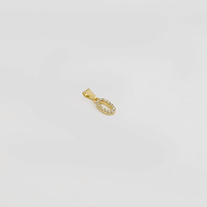 23370O - Dije Silueta Letra O Mediana Con Circones