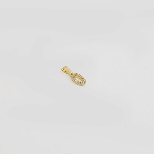 23370O - Dije Silueta Letra O Mediana Con Circones