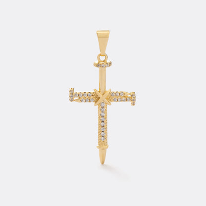 23230 - Dije Cruz Clavos Circonias Cristal