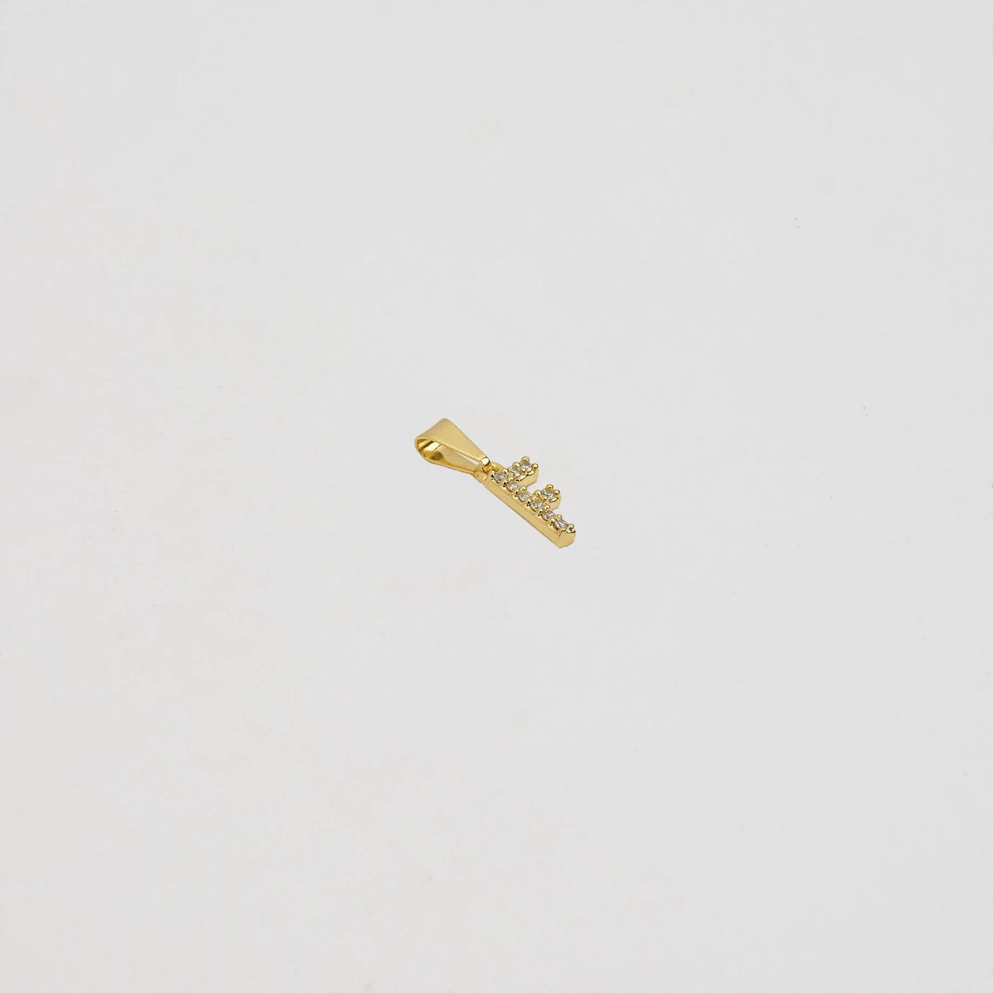 23370F - Dije Silueta Letra F Mediana Con Circones