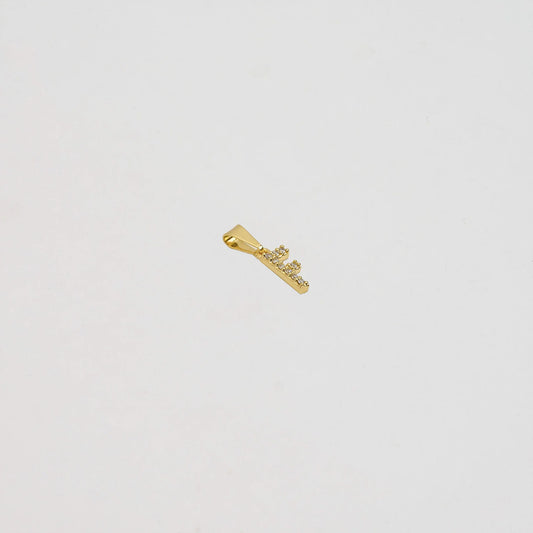 23370F - Dije Silueta Letra F Mediana Con Circones