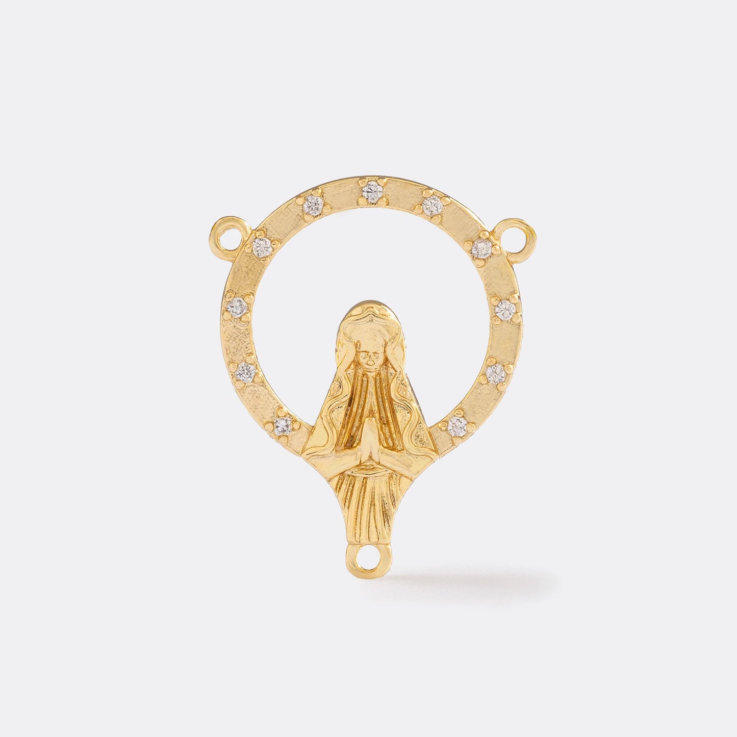 23555C - Crucero Virgen Con Circonias Cristal