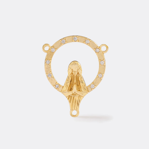 23555C - Crucero Virgen Con Circonias Cristal