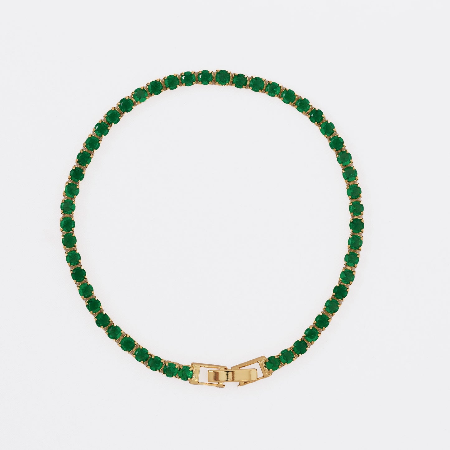 50027V - Pulsera Circonias Verde 20 Cms