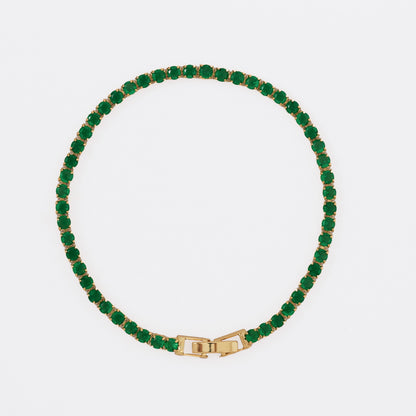50027V - Pulsera Circonias Verde 20 Cms
