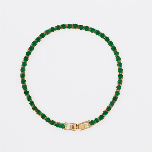 50027V - Pulsera Circonias Verde 20 Cms