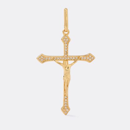 23304 - Dije Cruz Cristo Circonias 4 Cms