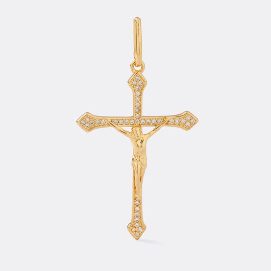 23304 - Dije Cruz Cristo Circonias 4 Cms