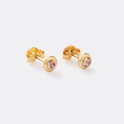 34009RS - Topitos Circon Caja Redonda 4Mm ROSA