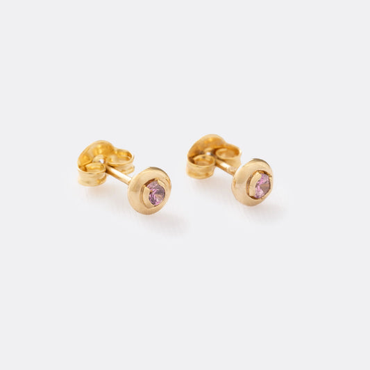 34009RS - Topitos Circon Caja Redonda 4Mm ROSA