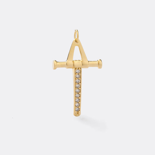 23038C - Dije Cruz Pendulo con Circonias Cristal 💎ᴠɪᴘ