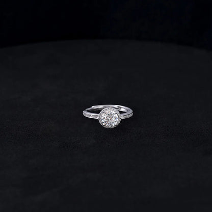140190 - Anillo Halo Moisanita Round Ajustable