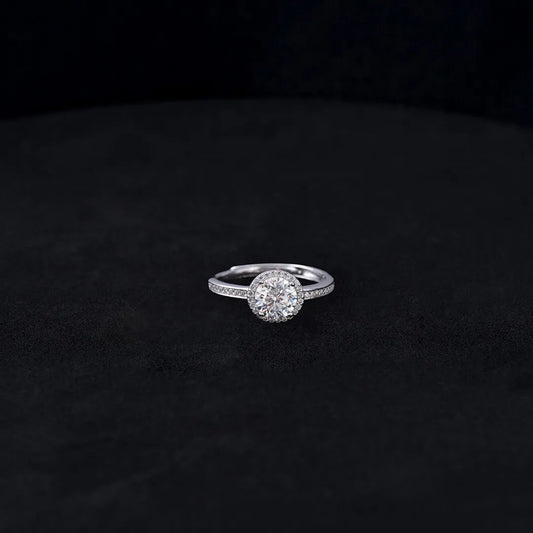 140190 - Anillo Halo Moisanita Round Ajustable