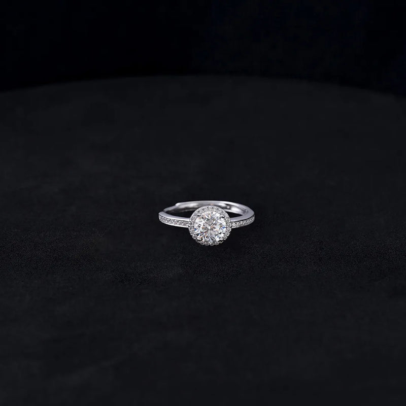 140190 - Anillo Halo Moisanita Round Ajustable