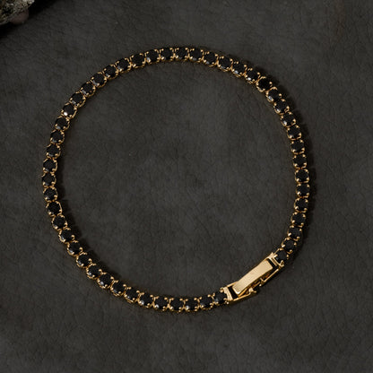 50027N - Pulsera Circonias Negro 20 Cms