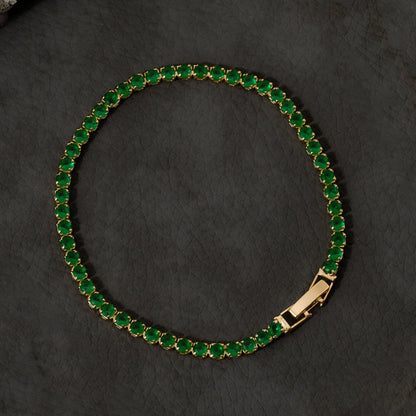 50027V - Pulsera Circonias Verde 20 Cms
